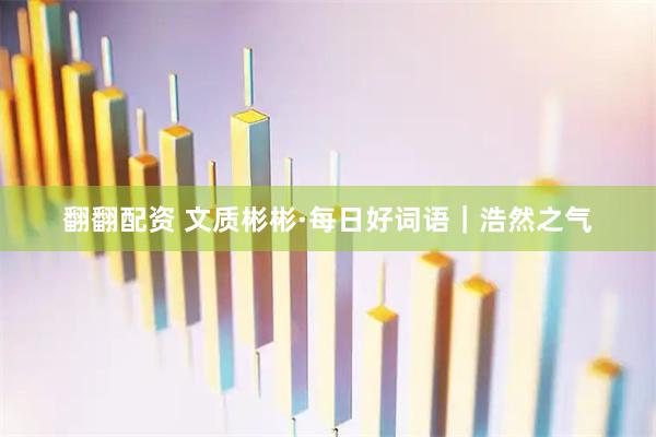 翻翻配资 文质彬彬·每日好词语｜浩然之气