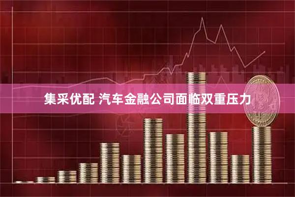 集采优配 汽车金融公司面临双重压力